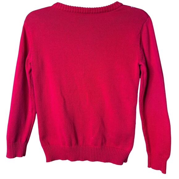 Reindeer Christmas Sweater – XS/S – Red Holiday Knit – Lights & Ornaments - Picture 4 of 5